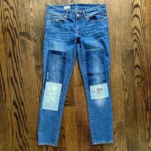 Gap Always‎ Skinny Jeans Size 28R Patchwork Distressed Denim Mid Rise Stretch